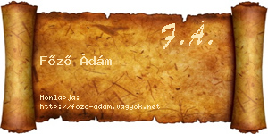 Főző Ádám névjegykártya